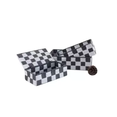 PANIER DE RANGEMENT SET DE 3 PCS BLANC/GRIS