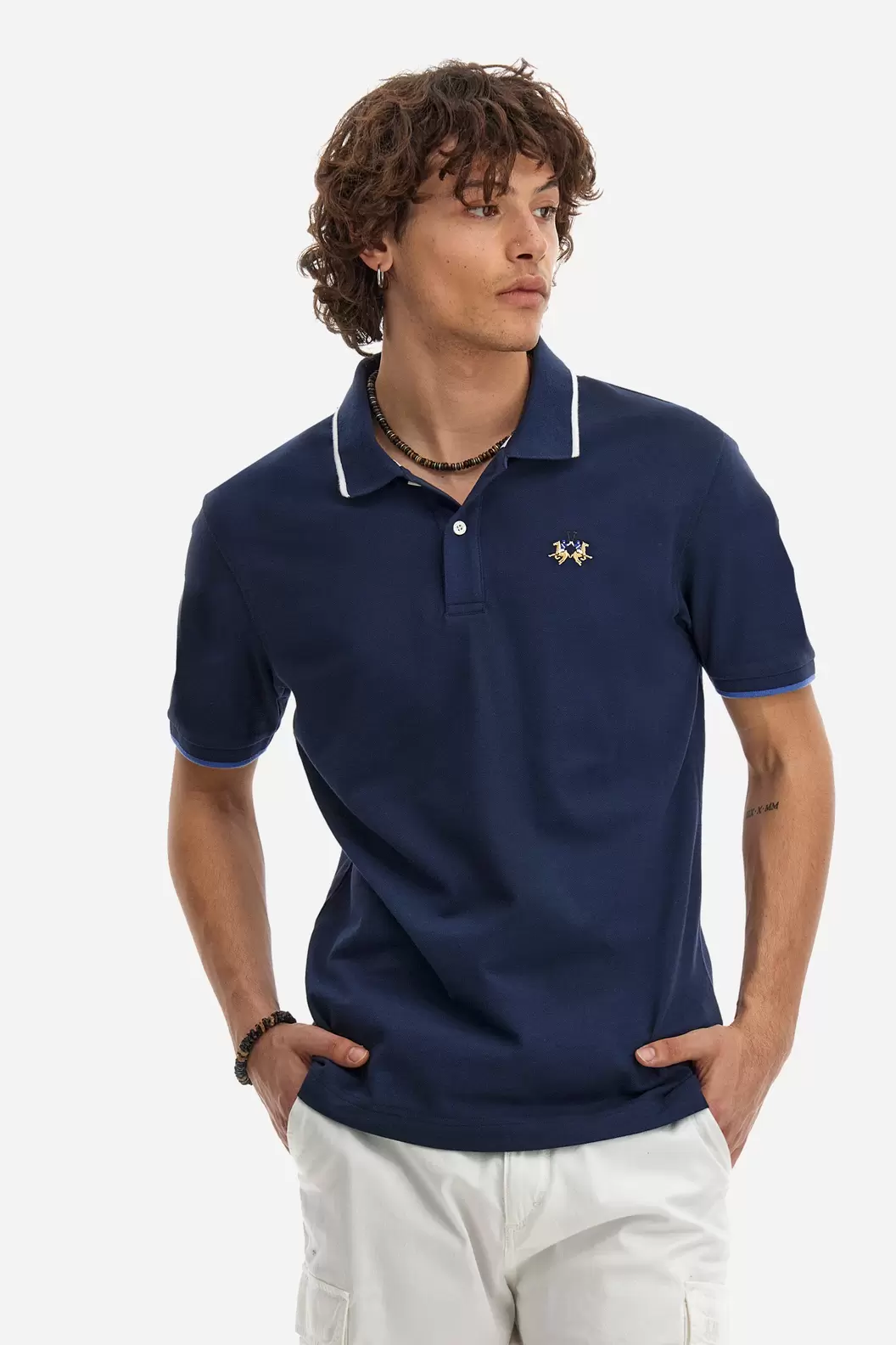 Schmal geschnittenes Poloshirt aus Baumwoll-Piquée mit Stretchanteil - Russell
