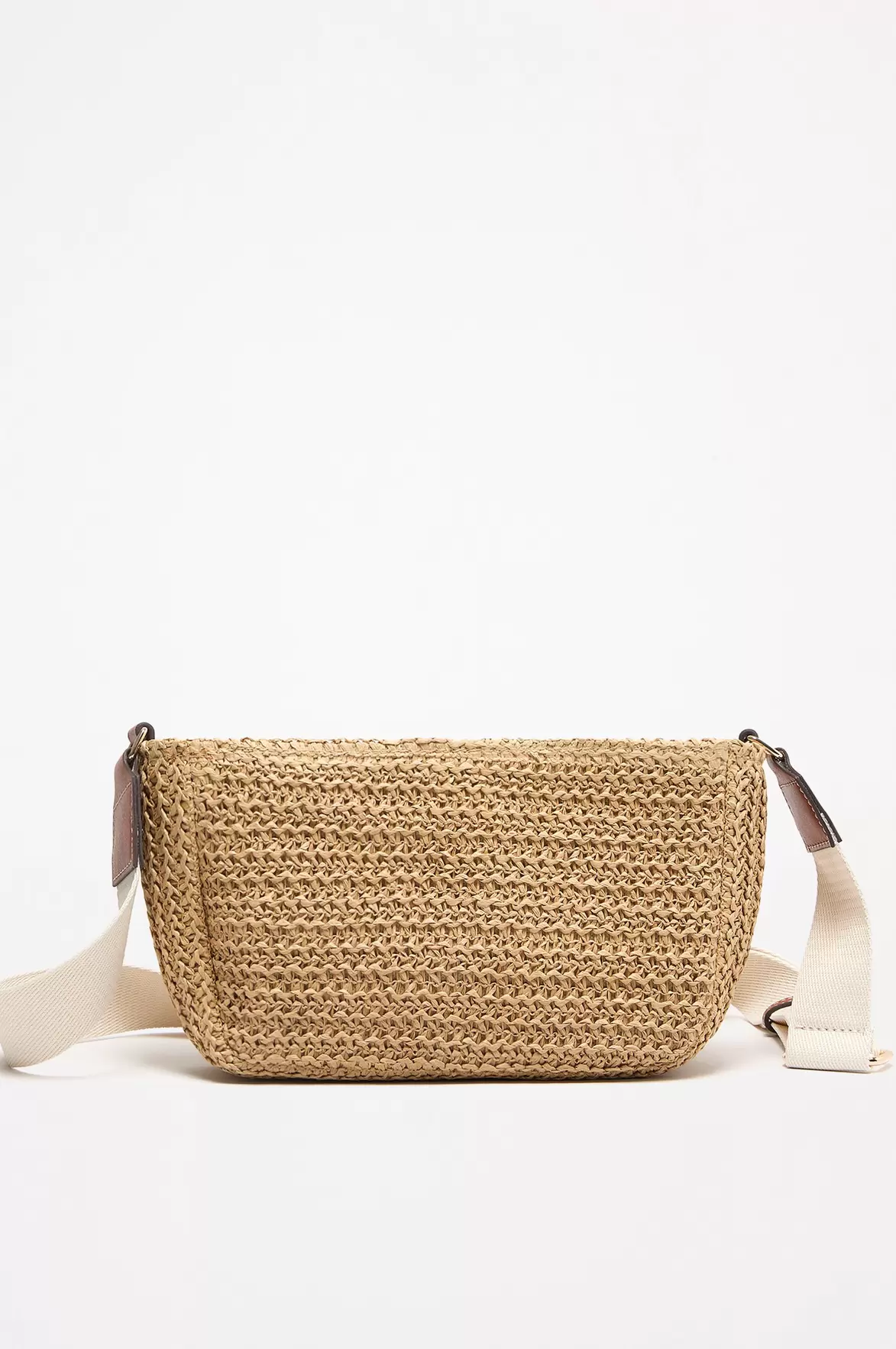 Natural-Effect Crossbody Bag