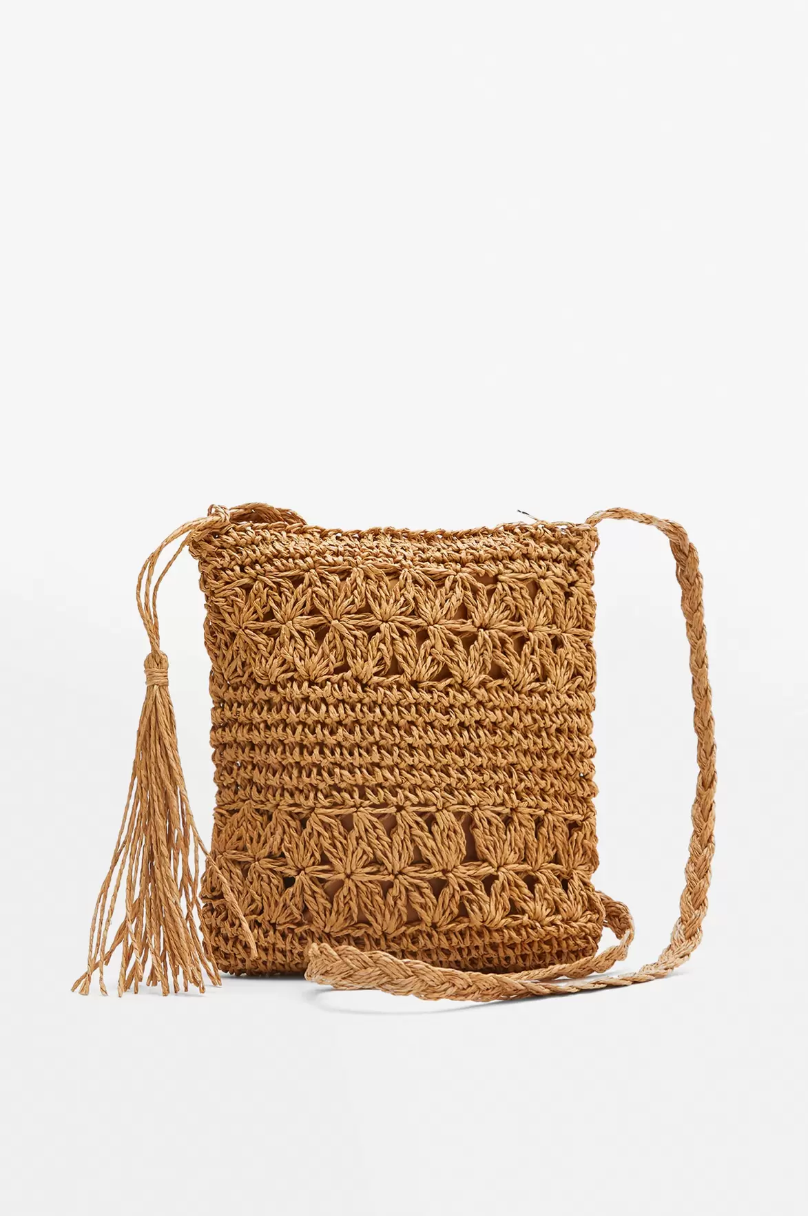 Natural-Effect Crossbody Bag