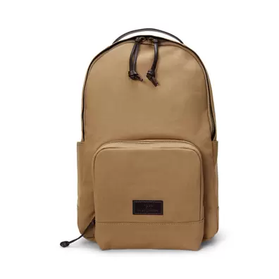 Leather-Trim Canvas Backpack