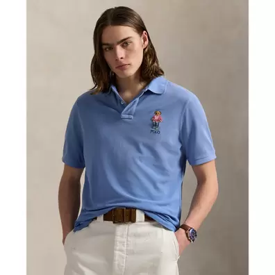 Custom Slim Polo Bear Mesh Polo Shirt