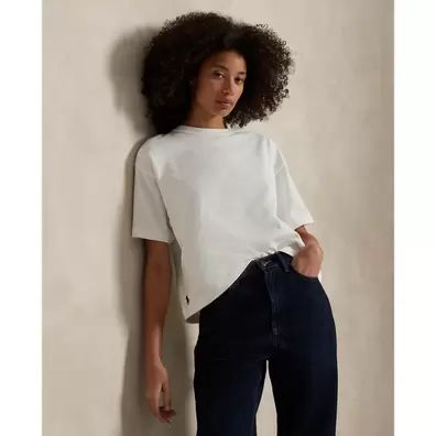 Relaxed Crop Fit Cotton Jersey Tee