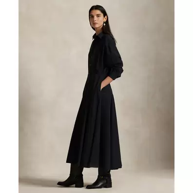 Panelled Cotton Canvas Shirtdress