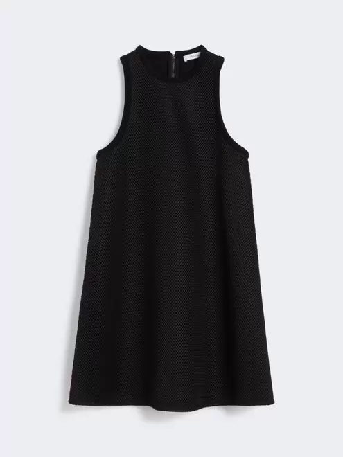 Flared technical mesh dress