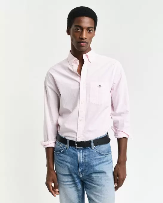 Chemise coupe regular en popeline à carreaux vichy classique