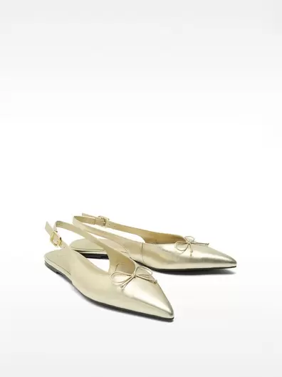 Ballerines ouvertes en cuir métallisées