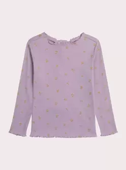 Haut violet pastel imprimé en côte