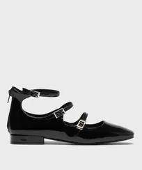 Ballerines vernies avec brides et zip au talon femme - Follow Me