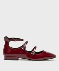 Ballerines vernies avec brides et zip au talon femme - Follow Me