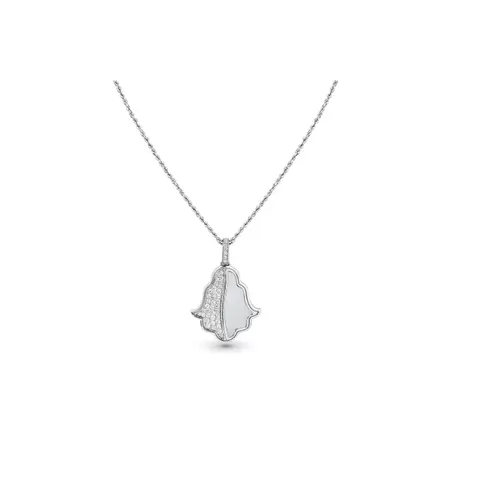Pendentif Khmissa Excellence Or gris 750/1000 & MOP