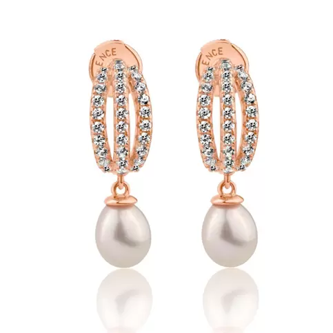 Boucles d'oreilles en Argent RG & FWP serties de Zirconiums blancs