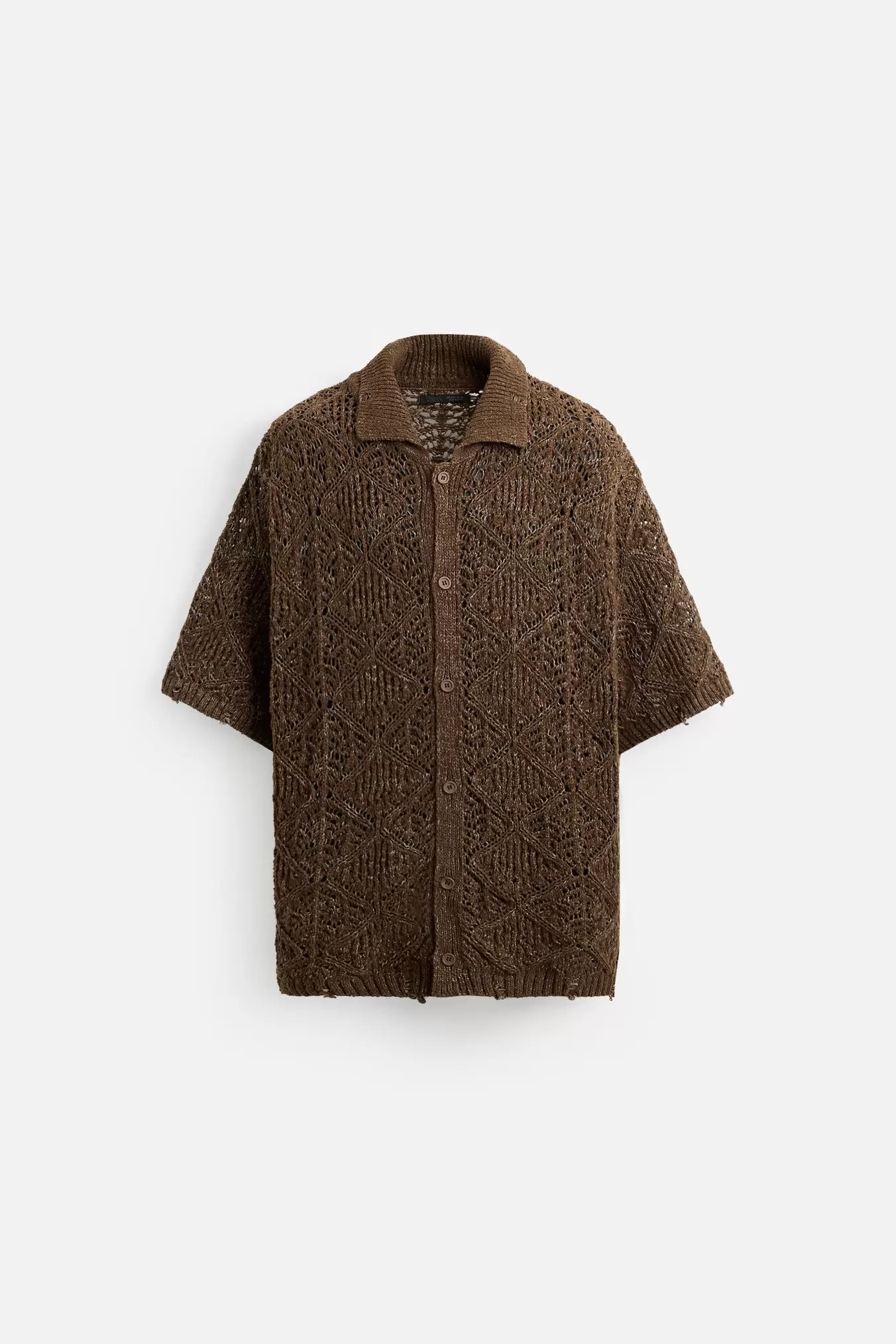 CHEMISE STRUCTURÉE EN MAILLE DÉCHIRÉE