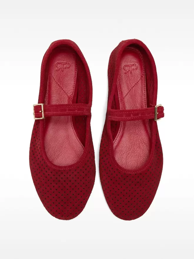 Ballerines en cuir avec bride et boucle