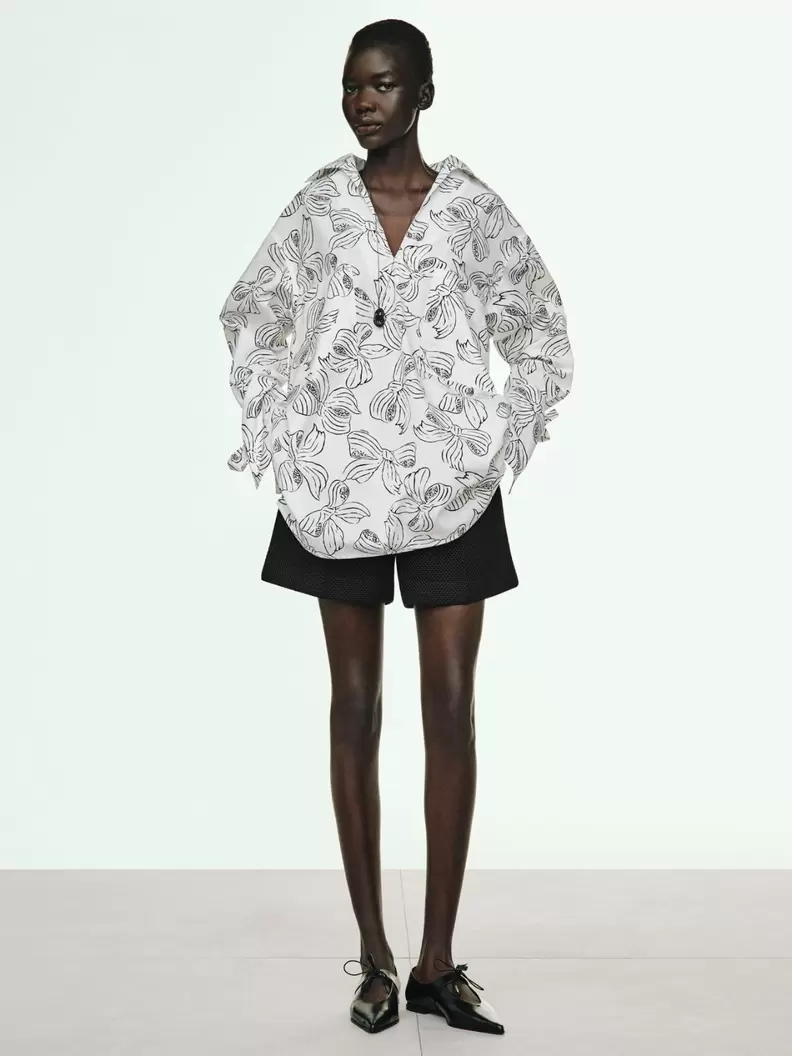 Printed cotton shirt dress
