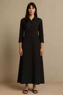 ROBE RAYÉE À BOUTONS