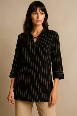 TUNIQUE RAYÉE À LACETS