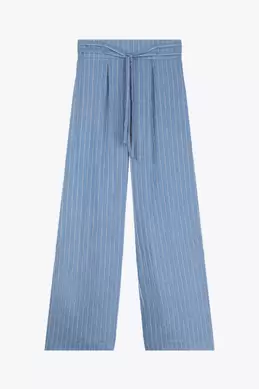 PANTALON RAYÉ À CEINTURE