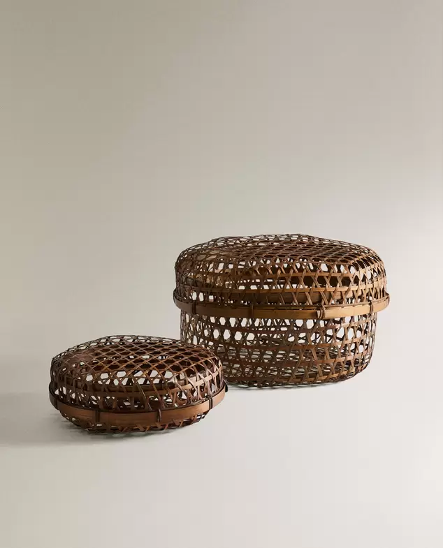 CORBEILLE BAMBOU COUVERCLE