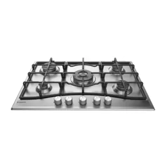 TABLE DE CUISSON 75CM GAZ 5F triple couronne INOX ARISTON