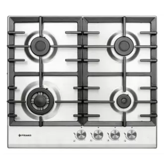 TABLE DE CUISSON 4F A GAZ INOX 60 cm EN FENTE PYRAMIS