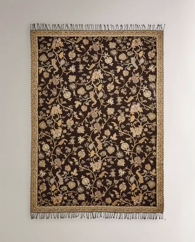 PLAID JACQUARD FLEURS