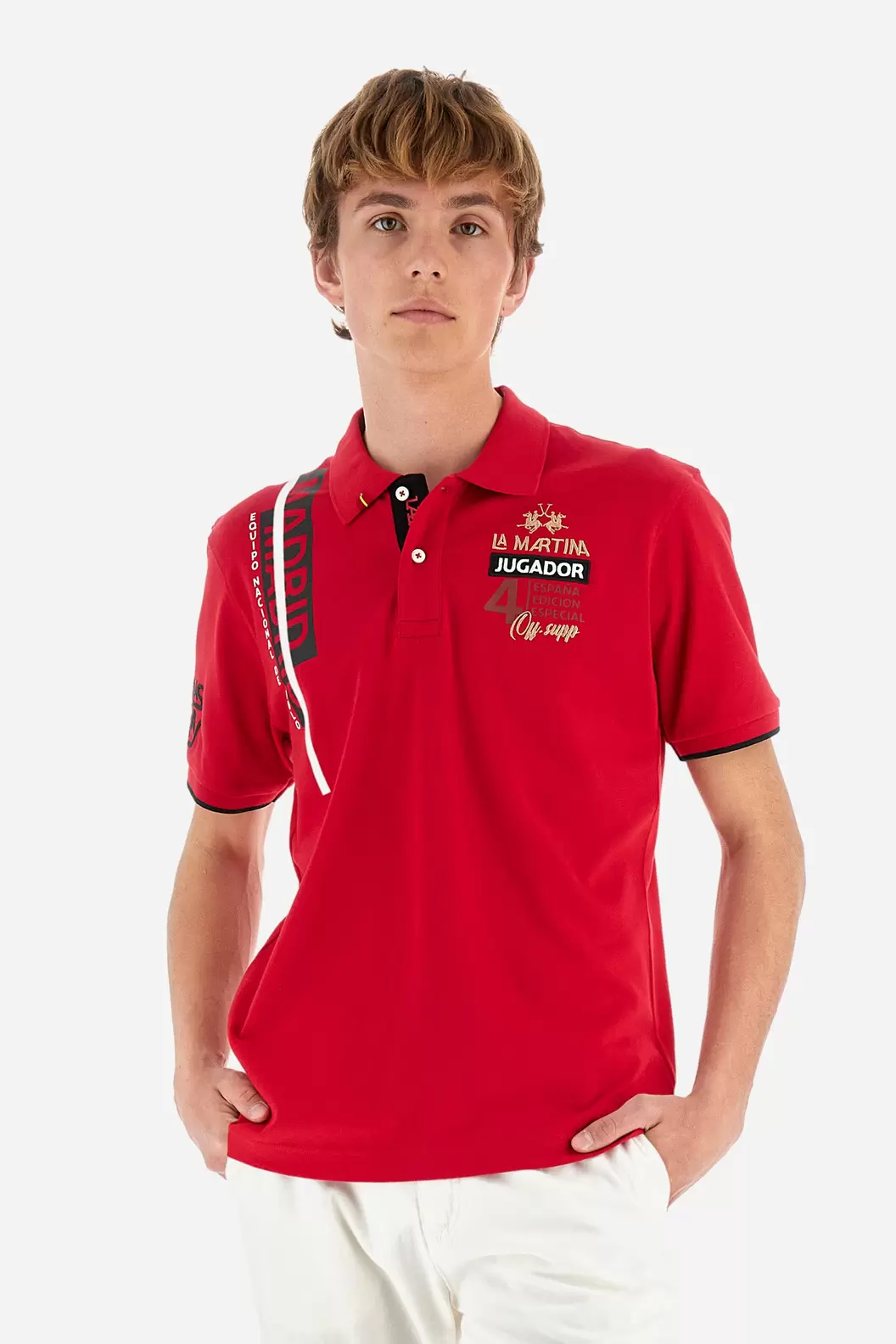 Poloshirt aus Strech-Piqué-Baumwolle in normalerPassform – Aguirre