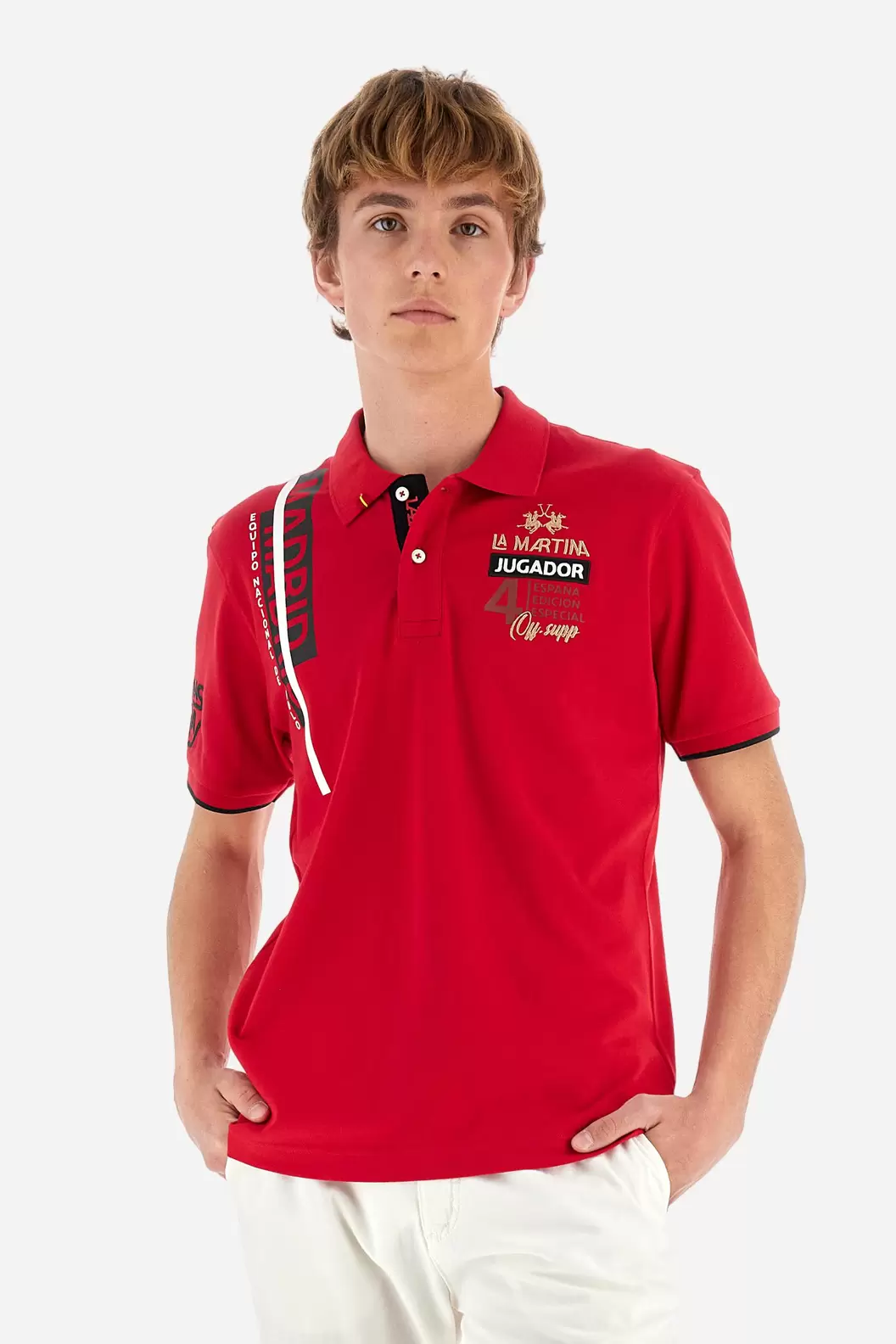 Poloshirt aus Strech-Piqué-Baumwolle in normalerPassform – Aguirre