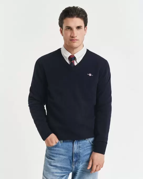 Pull col V en laine d'agneau ultrafine