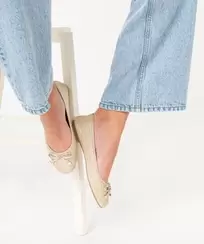 Ballerines femme à talon plat dessus tressé