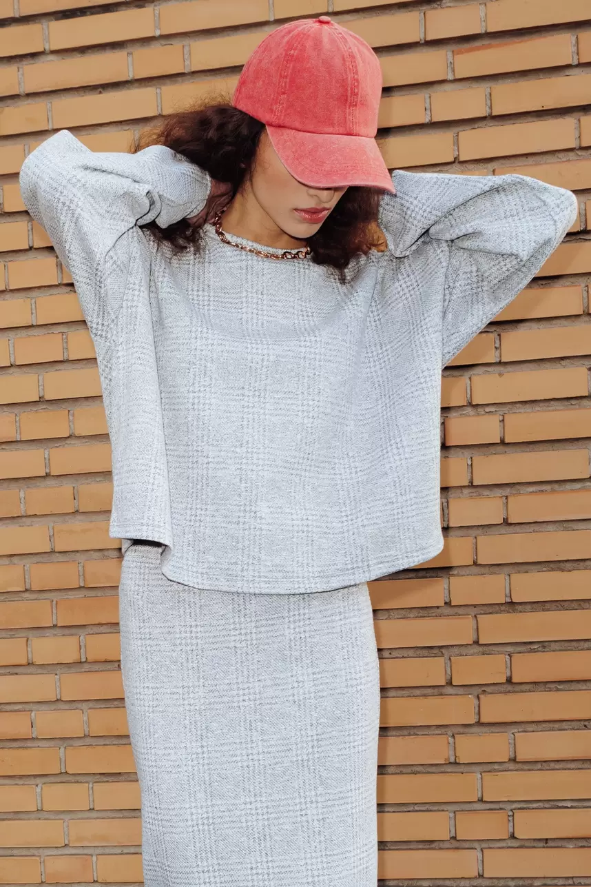 Sweat oversize à carreaux