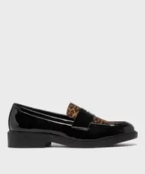 Mocassins vernis avec dessus à motif léopard femme - Follow Me