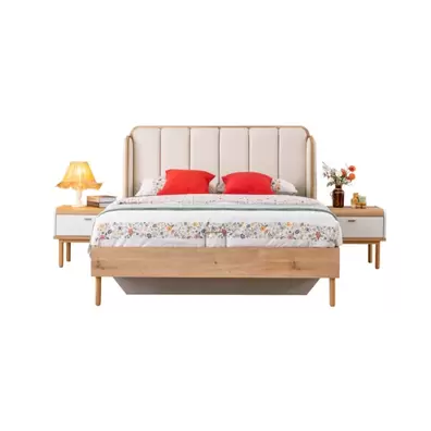 CELINE PACK LIT 160X200 AVEC RANGEMENT+2 CHEVETS+COMMODE+1 MIROIR ROND