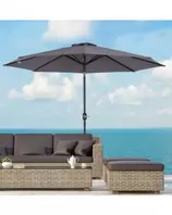 PARASOL INCLINABLE AVEC MANIVELLE DIAM 300CM GRIS VES-3956