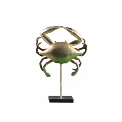 CRABE DECORATIF EN RESINE POSER AVEC SUPPORT METAL 22*10*32cm