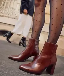 Boots à talon haut et bout pointu unies femme