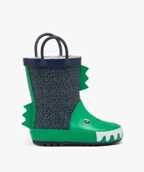 Bottes de pluie bébé garçon en caoutchouc avec motifs et à anses