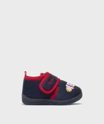 Chaussons montants en velours avec motif fusée bébé garçon