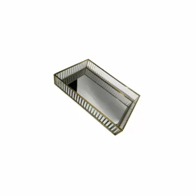 PLATEAU DECORATIF AVEC MIROIR RECTANGULAIRE S  20x10x4cm