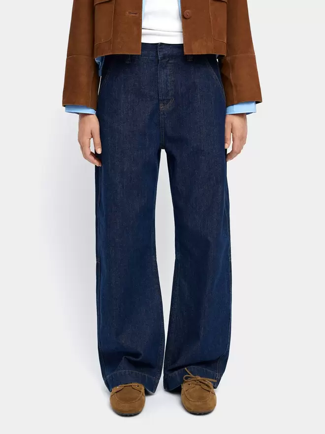 Straight denim trousers