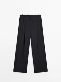 Pantalon plissé 100 % laine extra-fine