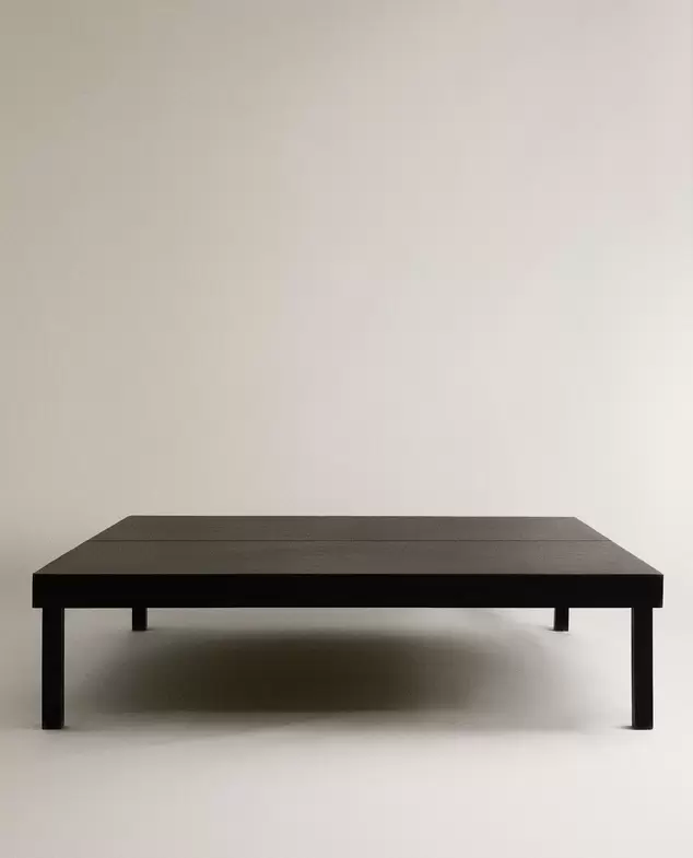 TABLE BASSE BOIS ET CUIR