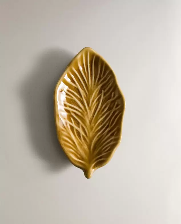 MINI PLAT FEUILLE GRÈS