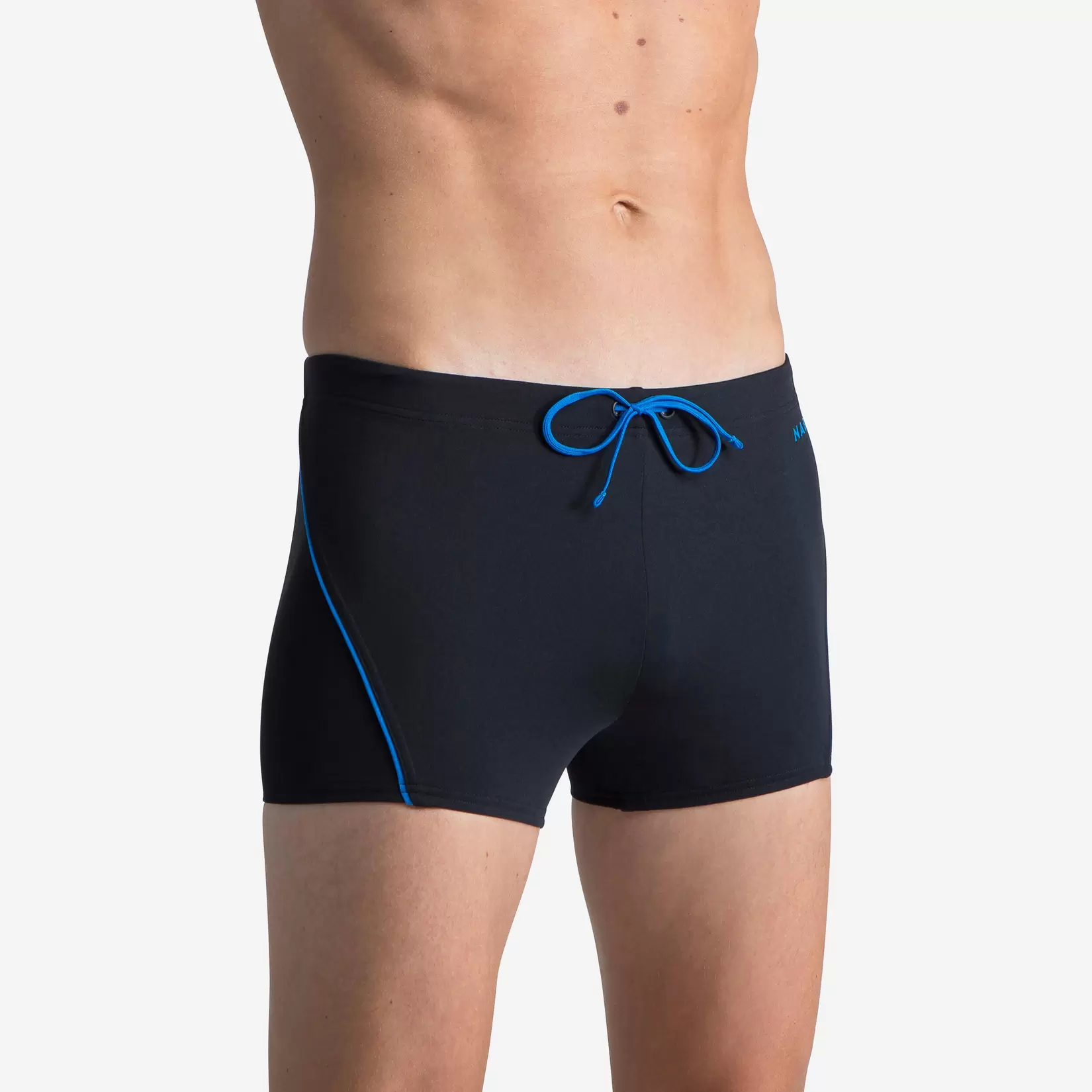 Boxer de bain natation homme - boxer 100 plus - noir bleu