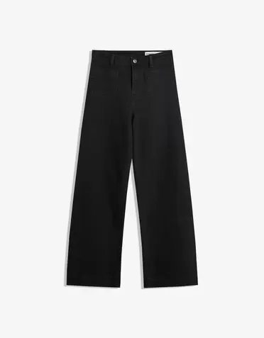 Jeans wide leg sans coutures poches