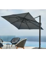 PARASOL AVEC MANIVELLE SOCLE CROISÉ 200X300 CM GRIS VES-3951