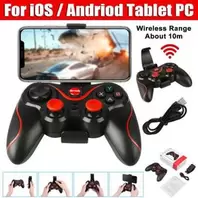 Manette sans fil Bluetooth 3 en 1 pour téléphone contrôleur de jeu gaming pour iOS / Android / PC / PS3 / PS4 avec support téléphone