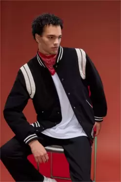 Blouson bomber imperméable à boutons et poches Coupe régulière