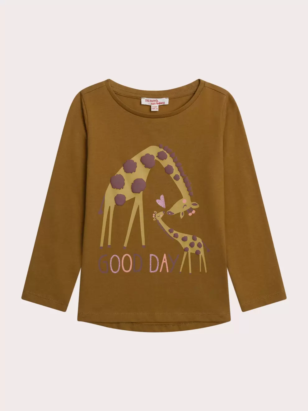 T-shirt jaune animation girafe