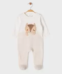 Pyjama en velours motif hérisson bébé